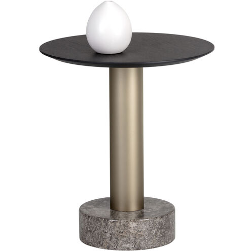 Monaco 19.75 X 17.75 inch Gold / Grey Marble / Charcoal Grey End Table